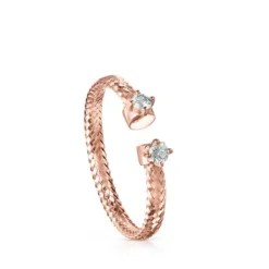 Light open Ring in Rose Gold with Diamonds