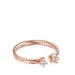 Light open Ring in Rose Gold with Diamonds