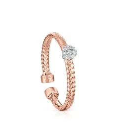 Light Ring in Rose Gold with Diamond rosette