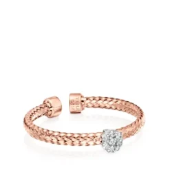 Light Ring in Rose Gold with Diamond rosette
