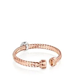 Light Ring in Rose Gold with Diamond rosette