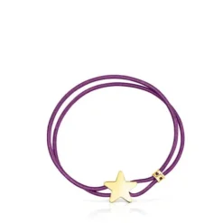 Lilac-colored elastic Sweet Dolls Bracelet with silver vermeil star