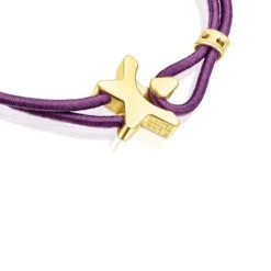 Lilac-colored elastic Sweet Dolls Bracelet with silver vermeil star