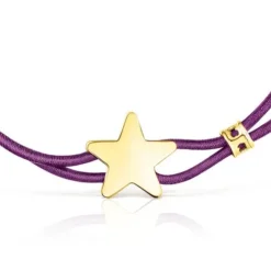 Lilac-colored elastic Sweet Dolls Bracelet with silver vermeil star