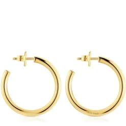 Long 28 mm Hoop earrings with 18kt gold plating over silver TOUS Basics