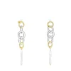 Long Gold Luz Earrings with Crystal and Pearl