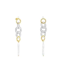 Long Gold Luz Earrings with Crystal and Pearl