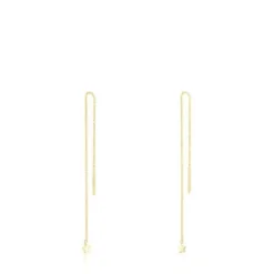 Long gold TOUS Cool Joy star charm Earrings