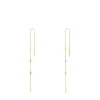 Long gold Virtual Garden Earrings with gemstones