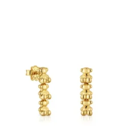Long 18kt gold plating over silver Earrings with bear motifs Bold Bear