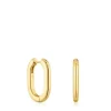 Long 22 mm Hoop earrings with 18kt gold plating over silver TOUS Basics