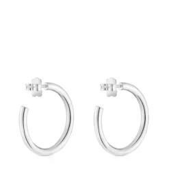Long 24 mm silver Hoop earrings TOUS Basics