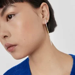 Long silver and silver vermeil Lure Earrings