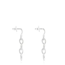 Long silver Bent Earrings