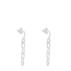 Long silver Bent Earrings