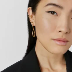 Long silver vermeil Bent Earrings