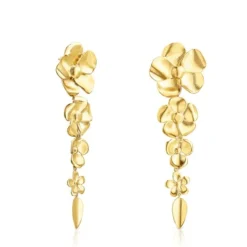 Long Silver Vermeil Fragile Nature Earrings