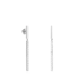 Long Straight bar Earrings in Silver