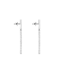 Long Straight bar Earrings in Silver