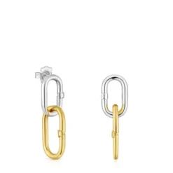 Long two-tone Earrings Hold Oval