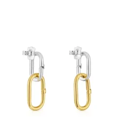 Long two-tone Earrings Hold Oval