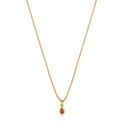 Magic Nature Necklace with carnelian and orange cord