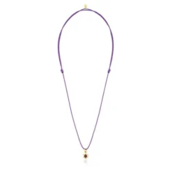 Magic Nature Necklace with amethyst and lilac cord
