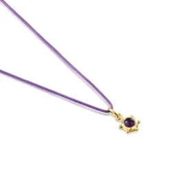Magic Nature Necklace with amethyst and lilac cord