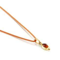 Magic Nature Necklace with carnelian and orange cord