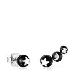 Magic Nature stud Earrings with onyx