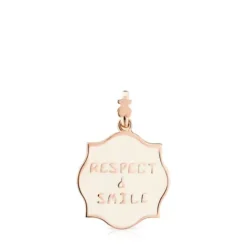 Medallions Respect & Smile Pendant in Silver Vermeil with Enamel