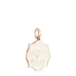Medallions Respect & Smile Pendant in Silver Vermeil with Enamel
