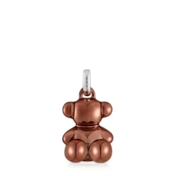 Medium Bold Bear coppery-pink steel bear Pendant
