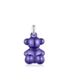 Medium dark-lilac-colored steel bear Pendant Bold Bear