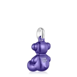 Medium dark-lilac-colored steel bear Pendant Bold Bear