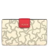 Medium Flat Kaos Icon Wallet in Multi Beige - Red