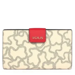 Medium Flat Kaos Icon Wallet in Multi Beige - Red