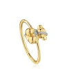 Medium gold and diamonds bear Ring Lligat