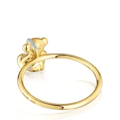 Medium gold and diamonds bear Ring Lligat