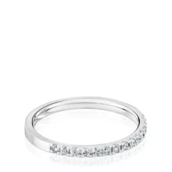 Medium Half eternity ring in white gold with diamonds Les Classiques