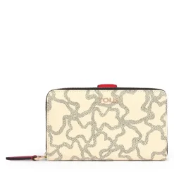 Medium Kaos Icon Wallet in Multi Beige - Red