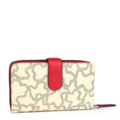 Medium Kaos Icon Wallet in Multi Beige - Red