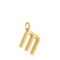 Medium 18kt gold plating over silver letter M Pendant TOUS Alphabet