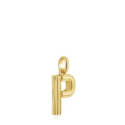 Medium 18kt gold plating over silver letter P Pendant TOUS Alphabet