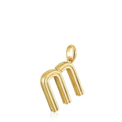 Medium 18kt gold plating over silver letter M Pendant TOUS Alphabet