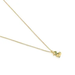 Medium 18kt gold-plated silver bear Necklace with chrome diopside Lligat