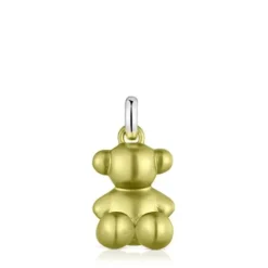 Medium lime-green-colored steel bear Pendant Bold Bear