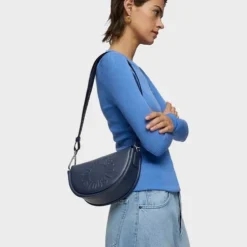 Medium navy blue leather Crossbody bag TOUS Miranda