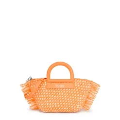Medium pale orange raffia Tote bag TOUS Dora