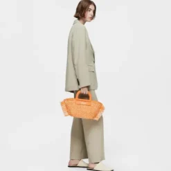 Medium pale orange raffia Tote bag TOUS Dora
